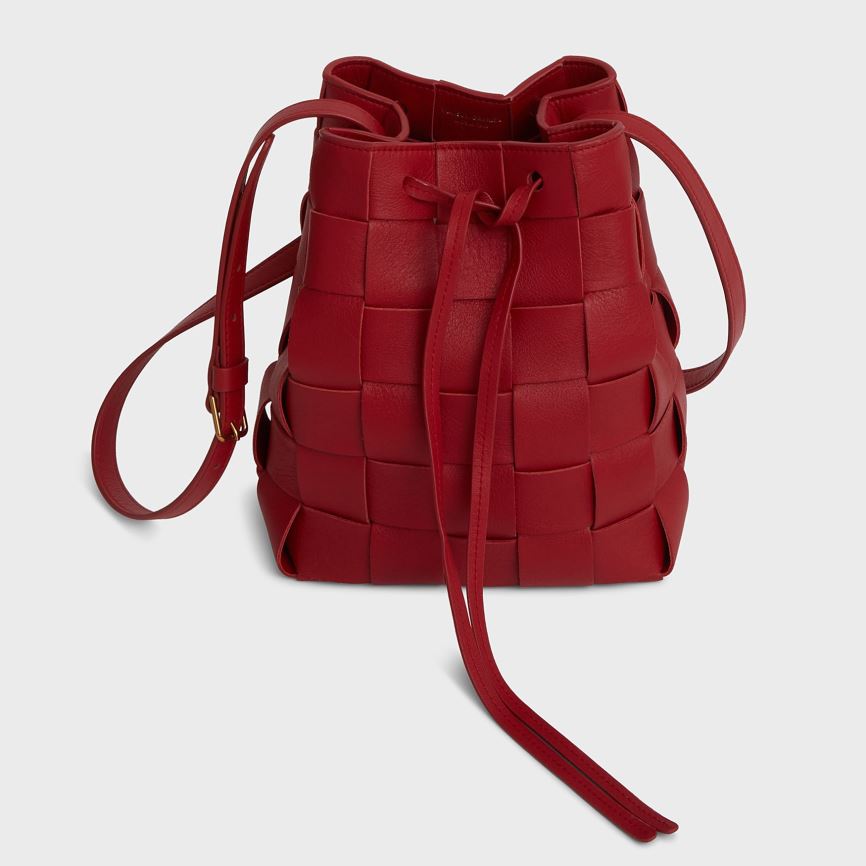 Women's Mansur Gavriel Upcycled Woven Mini Bucket Bags Red | AU 6501KS